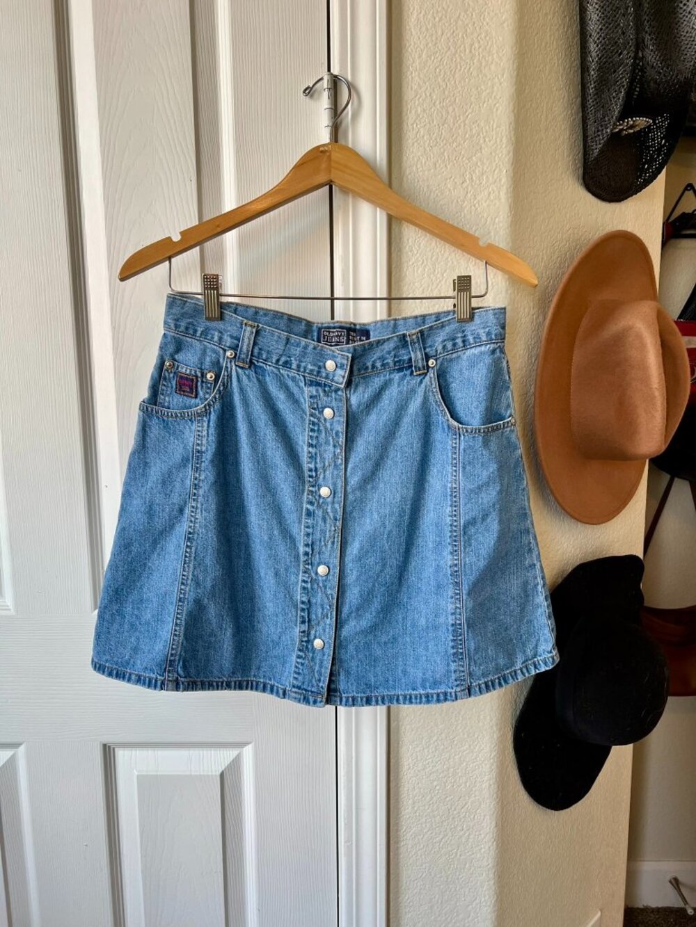 Vintage Old Navy Button-Front Denim Mini Skirt